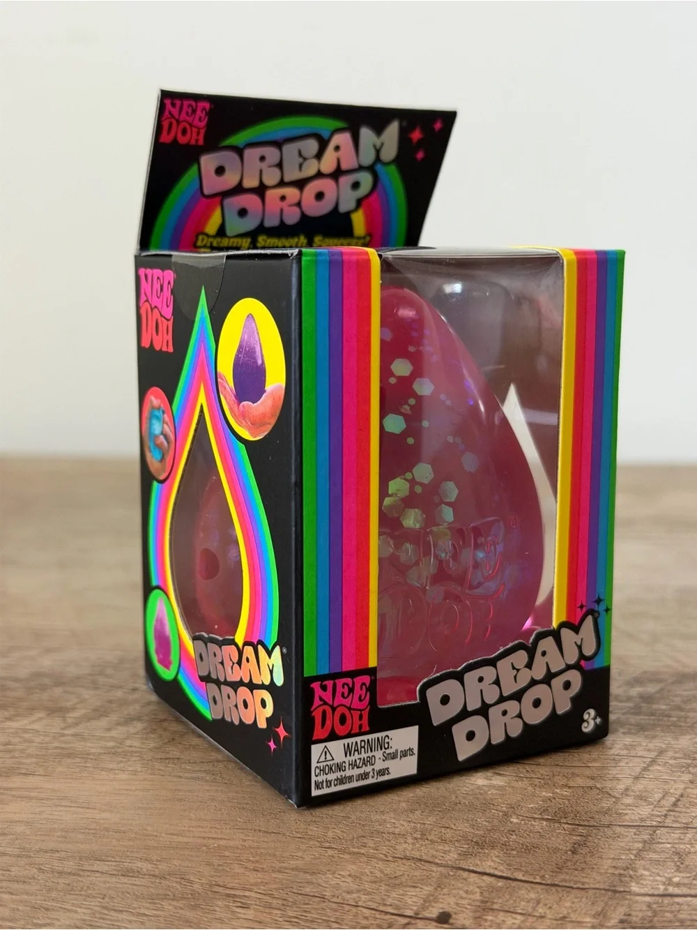 NWT Authentic NeeDoh Dream Drop - pink glitter Viral Squishy Fidget Toy